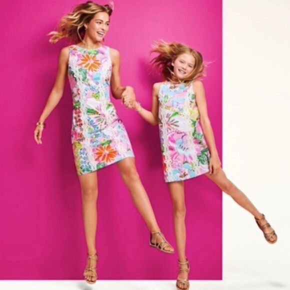 Lilly Pulitzer for target New Nosey Posey Sleeveless Shift Mini Dress Girls XL - Picture 3 of 14